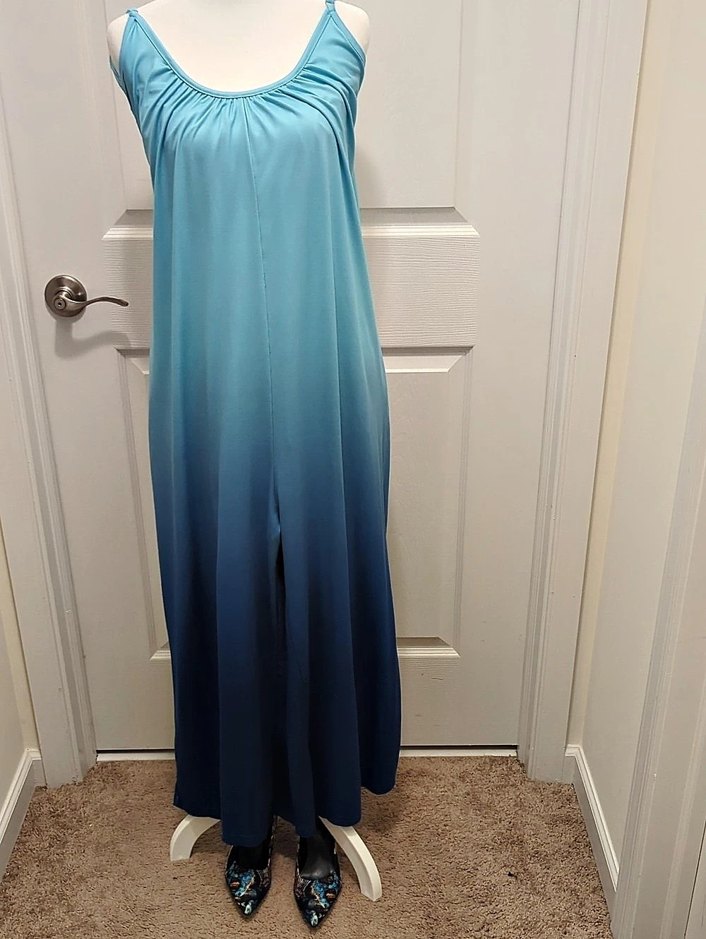 Chic Blue Gradient Maxi Jumpsuit